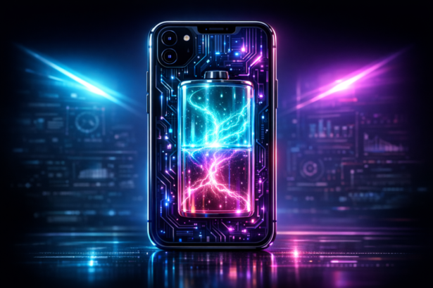 AI managing smartphone battery charging process.