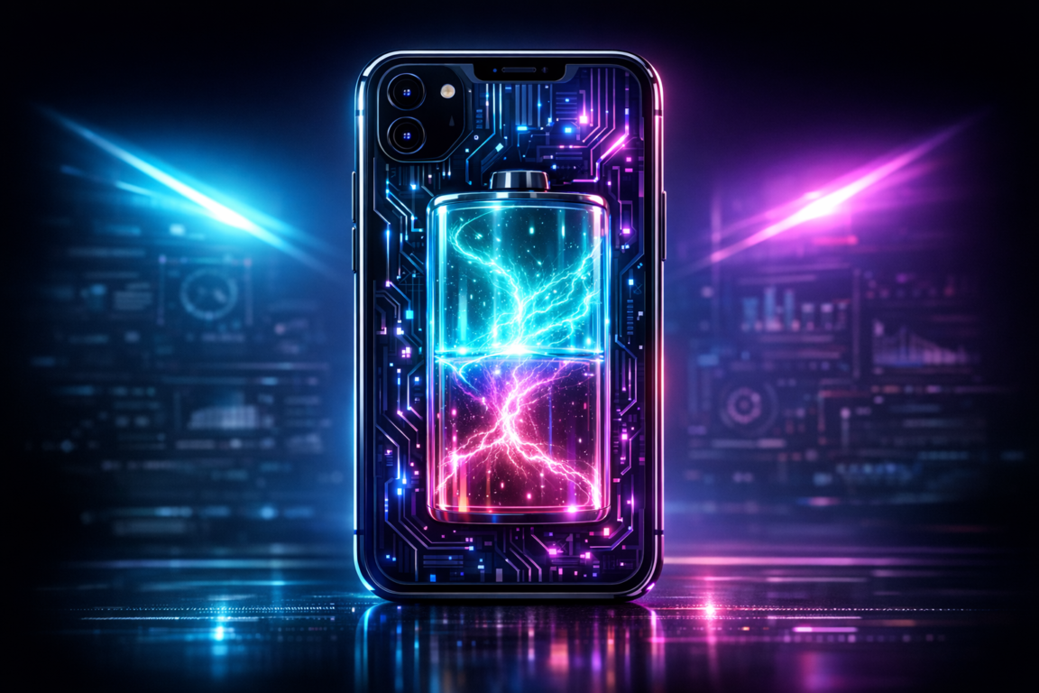 AI managing smartphone battery charging process.