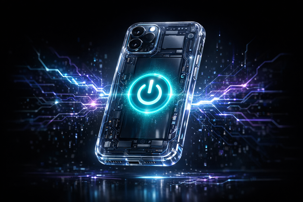 Smartphone battery health icon and percentage.